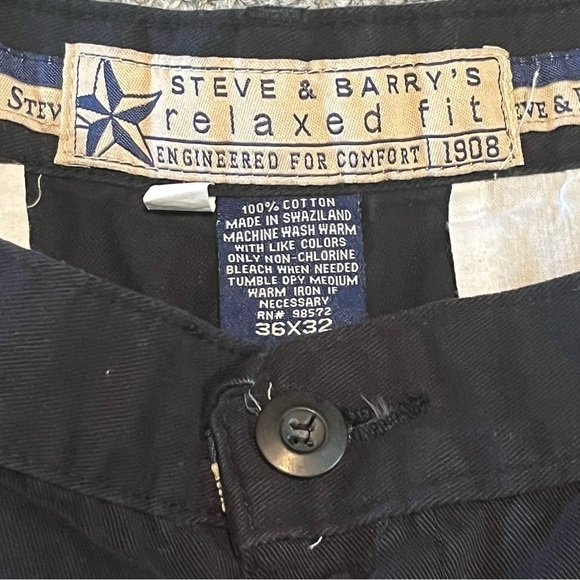 Steve & Barrys Pants Mens Size 36x32(35X31) Blue Chino Pleated Relaxed Fit - Picture 3 of 8